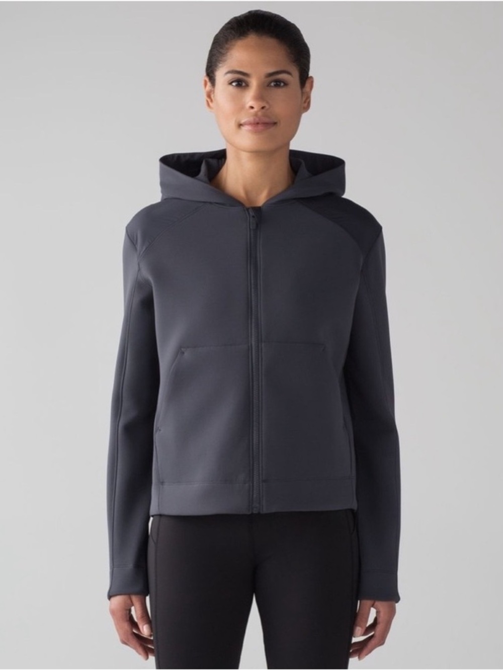 lululemon athletica jacket re-form charcoal gray full zip hood women’s small